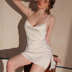 One Piece Luxury Silk Honeymoon Night Dress Soft Nighty