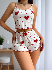 Women’s Pajamas Set Sleepwear 2 Pcs Short Suit Tops and Shorts