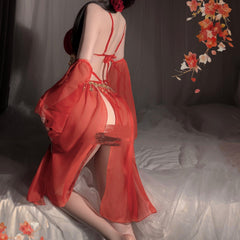Arabic Style Nighty Top-Selling Luxury Latin Dress Red Transparent Arabic Dance