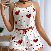 Women’s Pajamas Set Sleepwear 2 Pcs Short Suit Tops and Shorts