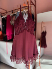 Luna - Robe, Women's Lace Babydoll Nightdress Camisola e Calcinha