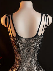 Crotchless Black Fishnet Bodystocking Exotic Lingerie & Plus Size Tights