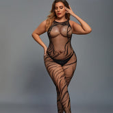 Plus Size Open Crotch No-Removal Camisole Body Stocking Suit
