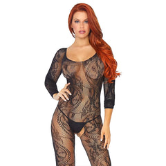 Lingeries Woman Open Crotch Bodystocking Black Bodysuit