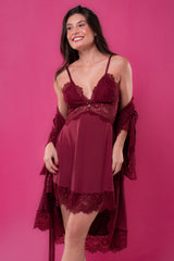 Luna - Robe, Women's Lace Babydoll Nightdress Camisola e Calcinha