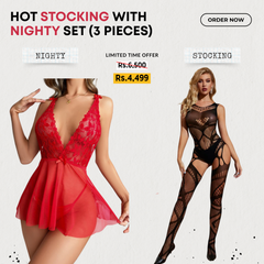 Red Short Nighty + Body Stocking