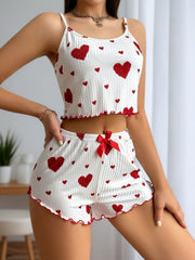 Women’s Pajamas Set Sleepwear 2 Pcs Short Suit Tops and Shorts