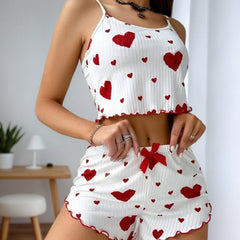 Women’s Pajamas Set Sleepwear 2 Pcs Short Suit Tops and Shorts